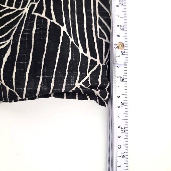 Volcom Black & Cream Abstract Print Slim Fit Short Sleeve Button Up Shirt SZ M - Picture 8 of 10